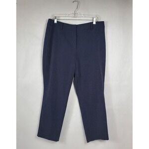 Ann Taylor Petite Signature Navy Polka Dot Dress Pants Womens 12P Tapered Leg